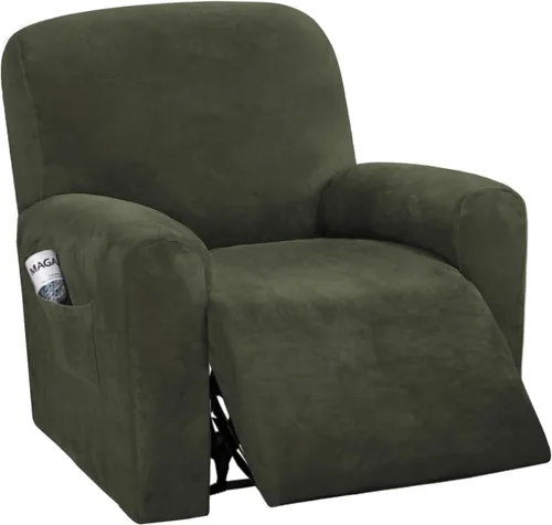 Vista 16 de H.VERSAILTEX Fundas elásticas de terciopelo para sillón reclinable, 6 piezas, fundas para loveseat reclinable de 2 cojines, fundas para sofá