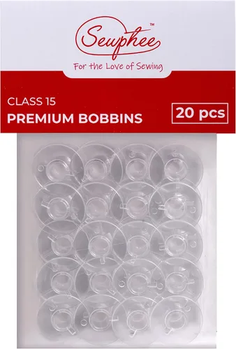 Vista 6 de Bobinas de plástico de clase 15 – Bobinas de coser para hermano, cantante, Janome, Kenmore – Juego de bobinas de plástico transparente 2518P