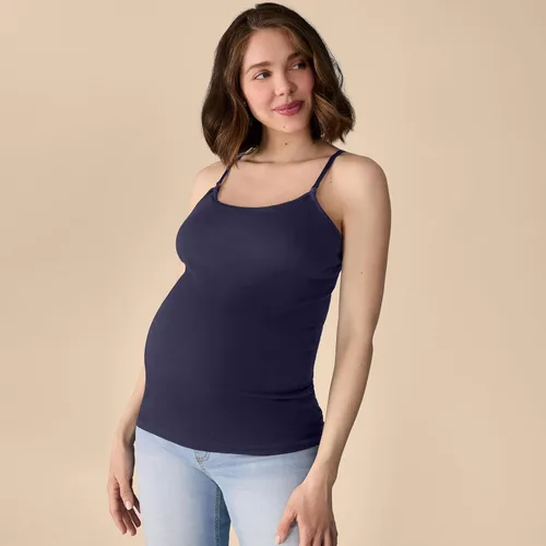Vista 12 de Motherhood Maternity Camiseta sin mangas de lactancia con clip para mujer con correas ajustables y brasier integrado para lactancia materna