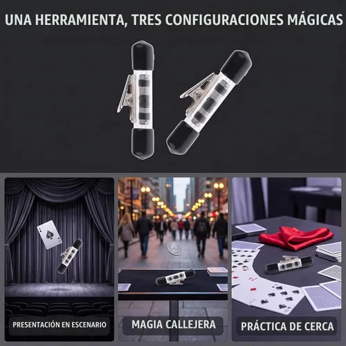 Vista 5 de Kit de accesorios mágicos de levitación flotante y callejera de 47.2 in con carrete retractor, 2 trucos de hilo invisible para magos
