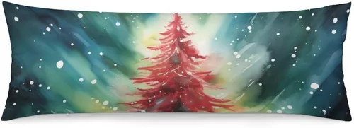 Vista 11 de Funda de almohada corporal de invierno con diseño de pájaros en el bosque, decorativa, larga, con cremallera, para decoración de sofá, sofá, 20 x 54