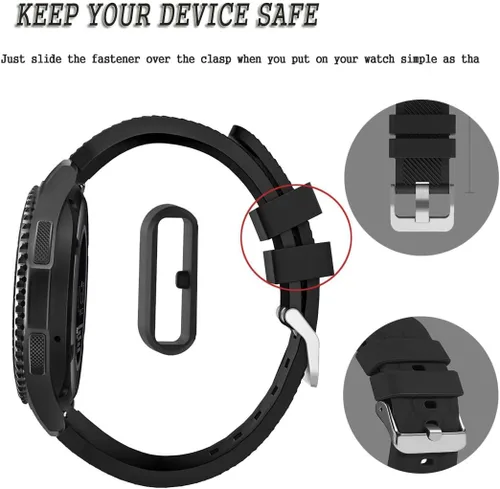 Vista 3 de FitTurn Bandas de sujeción compatibles con Fitbit Versa 4, Versa 2, Versa 3, Versa Lite Edition (paquete de 6) bandas de seguridad con soporte