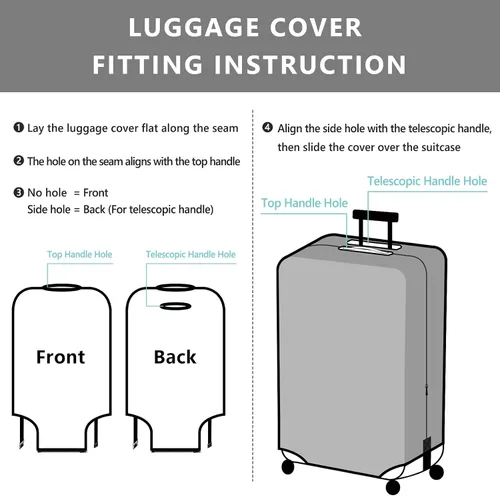 Vista 6 de TRAVEL KIN - Funda lavable para maleta con protección antiarañazos, protector para maletas de 18-32 pulgadas, Autumn Leaves, M, Moda