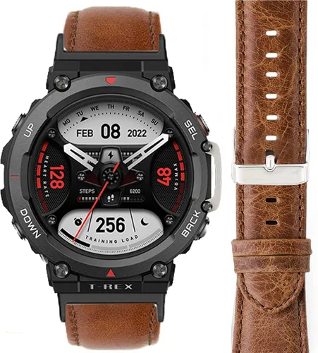 Vista 7 de Lamshaw Compatible con Amazfit T-Rex 2 Band, correa de cuero de silicona transpirable de repuesto para reloj inteligente compatible con Amazfit