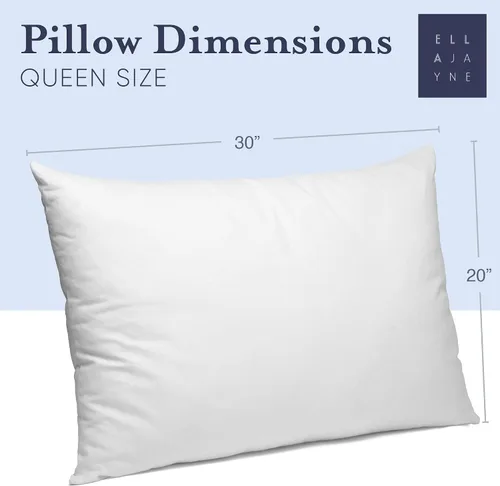 Vista 3 de Ella Jayne Almohadas de cama para dormir, almohada individual tamaño Queen, funda 100% algodón, relleno de fibra viscoelástica, soporte medio