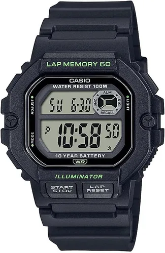 Vista 8 de Casio WS1300H Series Digital Watch 100 Meter Water Resistance LED Backlight 1/100 SEC Stopwatch Tide Graph Coundtown Timer LED Light