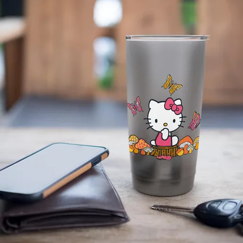 Vista 7 de Hello Kitty Vaso aislado de acero inoxidable mariposa