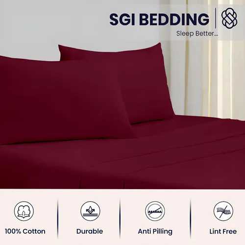 Vista 3 de SGI bedding Juego de sábanas de 1000 hilos California King - 100% de sábanas de algodón egipcio – Ropa de cama de lujo de bolsillo profundo de 16