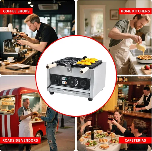 Vista 8 de Taiyaki - Máquina eléctrica Taiyaki para hacer gofres de pescado, 3 piezas, revestimiento de teflón antiadherente, hierro en forma de pescado, 110