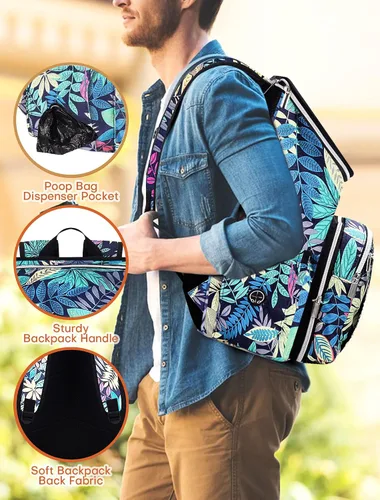 Vista 4 de BAGLHER Mochila de viaje para perros – Mochila de viaje desmontable para mascotas, bolsa para perros para viajar con 2 cuencos plegables de silicona