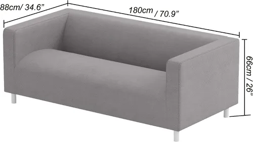Vista 3 de La funda de repuesto para sofá biplaza Klippan es compatible por Beige poli claro