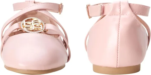 Vista 3 de bebe Girls' Dress Shoes - Strappy Ballet Flats with Rhinestone Medallion (Little GirlBig Girl)