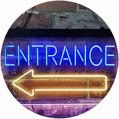 Vista 12 de ADVPRO Flecha de entrada izquierda doble color LED neón signo azul y rojo 12 x 8 pulgadas st6s32-i3896-br
