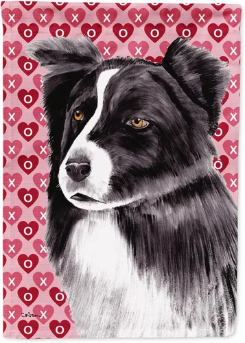 Vista 310 de Caroline's Treasures SS4484GF Bandera de jardín con diseño de bulldog inglés y corazones para el Día de San Valentín, bandera decorativa para patio
