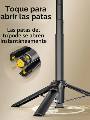 Vista 5 de USKEYVISION Trípode magnético de 69" para iPhone con luz magnética (MPT-04)