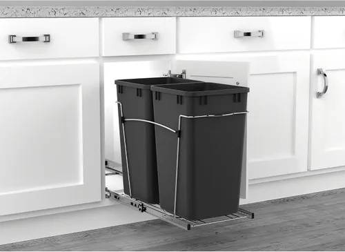 Vista 6 de Cesto de basura doble y extraíble RV V-15KD-18CS de Rev-A-Shelf