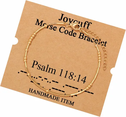 Vista 258 de JoycuFF Pulseras inspiradoras de código morse para mujeres, cuentas de plata, joyería con mantra de motivación, regalos para ella