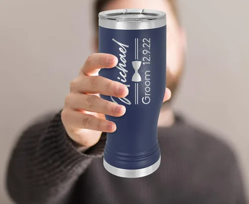 Vista 8 de TEEAMORE Vaso de acero inoxidable grabado con láser personalizado con aislamiento al vacío, vaso de viaje para café de doble pared con tapa