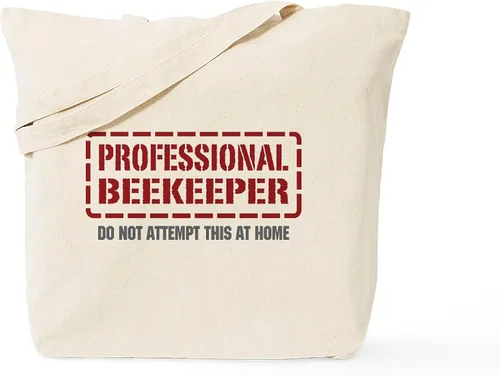 Vista 11 de CafePress Beekeeper Stencil Tote Bag Reusable Natural Beige Canvas Shopping Bag