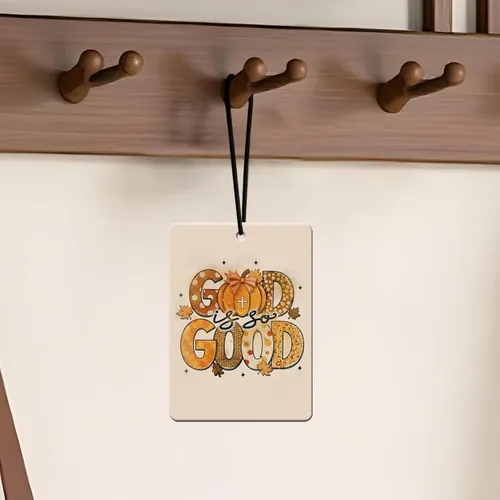 Vista 6 de Ambientador cristiano de otoño para automóvil, 4 piezas, cita religiosa acogedora perfumada, decoración colgante para mujeres y hombres, vehículos