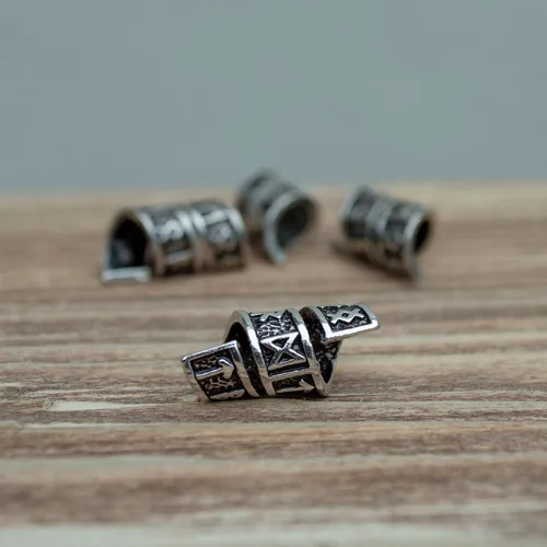 Vista 6 de Viking Beard Bead Coil Set (8-Pack) - Norse Rings for Hair, Dreads & Beards