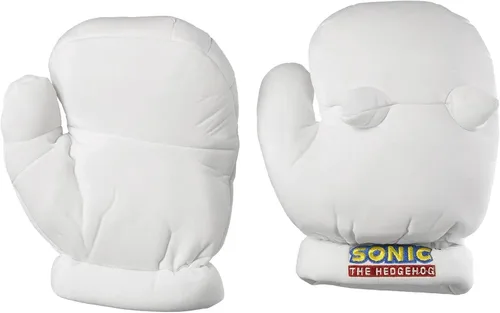 Vista 5 de GE Entertainment Sonic The Hedgehog Knuckles - Guantes de felpa blancos (GE-8807)