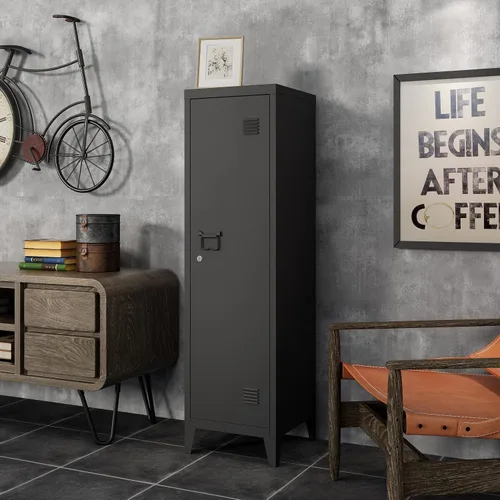 Vista 4 de MIOCASA Armario de Metal para Oficina en Casa, Gabinetes de Almacenamiento con Puertas y Estantes, Armario de Archivo con Cerradura, Organizador