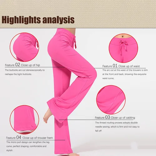 Vista 3 de Pantalones de mujer 2023 moda de verano elegantes casuales ajustados acampanados pantalones de yoga pantalones de entrenamiento de cintura alta