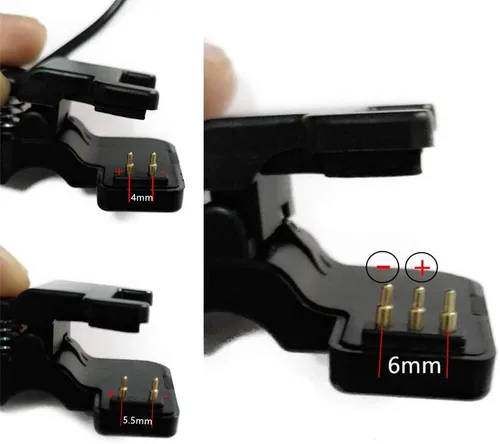 Vista 2 de TW64 TW68 Cargador de reloj inteligente Cable de carga USB universal 3 pin 0.236 in Clip Pulsera inteligente Cable cargador (3 pin 0.236 in)