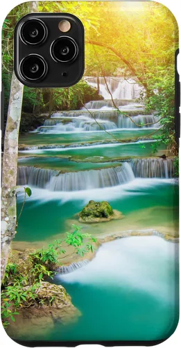 Vista 10 de Funda para iPhone 15 Tropical waterfall ponds
