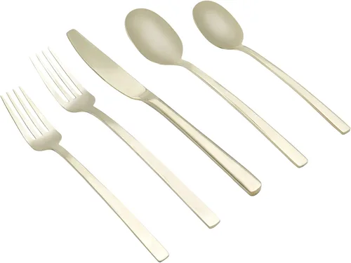 Vista 9 de Cambridge Beacon Black Satin - Juego de cubiertos de 20 piezas, acero inoxidable 18/0, apto para lavavajillas, utensilios de cocina, cuchillos