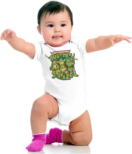 Vista 4 de Brisco Brands Teenage Mutant Ninja Turtles Group Baby Romper Niños o Niñas