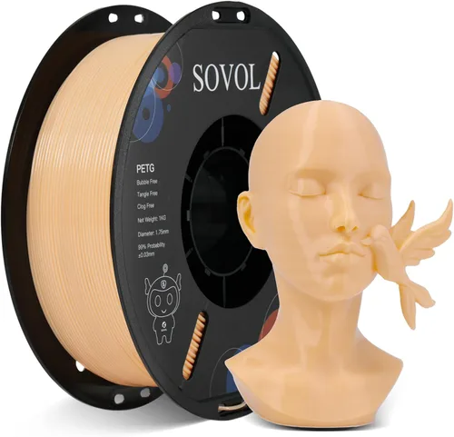 Vista 32 de Sovol Materiales de impresión 3D del filamento 5.74 ft m 2.2 lbs de PETG de Alta precisión, fuerte dureza, tensión de cableado, precisión Verde