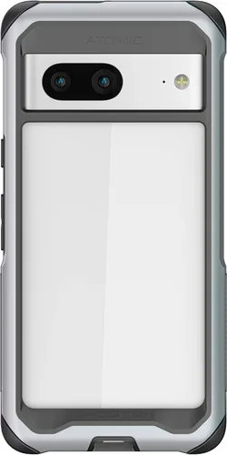 Vista 23 de Ghostek Atomic - Funda delgada transparente, parachoques de aluminio, protección resistente a prueba de golpes para Google Pixel 7 (6.3 pulgadas)