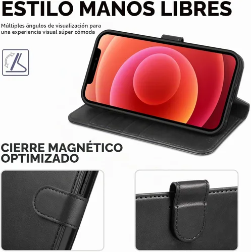 Vista 4 de TUCCH Funda tipo cartera compatible con iPhone 12 Pro Max 5G de 6.7 pulgadas, con ranura para tarjetas de piel sintética