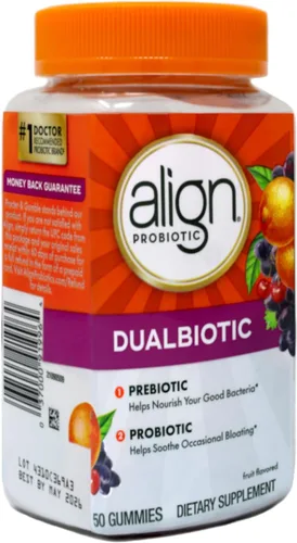 Vista 2 de Align Gomitas probióticas y probióticas para salud digestiva con sabor a frutas, 50