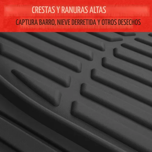 Vista 7 de Motor Trend -2 alfombrillas delanteras para el piso del automóvil- Forros de contorno FlexTough negros - Alfombrillas de goma resistentes