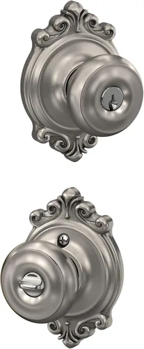 Vista 73 de SCHLAGE F10 GEO 716 Pomo de Puerta Georgiano, Cerradura de Paso para Pasillo y Armario, Bronce Envejecido (Paquete de 4)