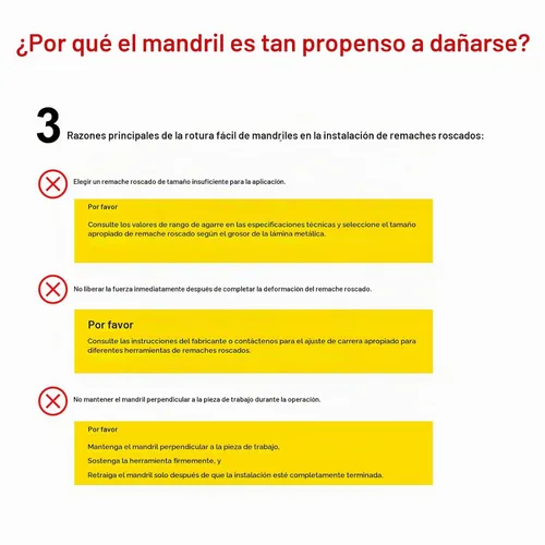 Vista 5 de Mandril de herramienta de tuerca de remache manual (1/4-20)
