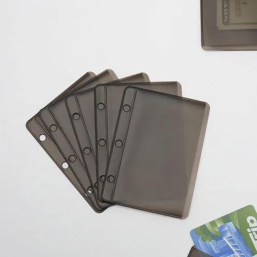 Vista 2 de NatSumeBasics 12 mini bolsillos negros para carpetas A9 sin cremallera, insertos para carpetas, sobres de presupuesto en efectivo, protector