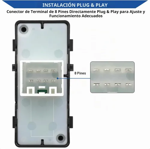 Vista 4 de Obaee Interruptor de ventana lateral del lado del pasajero Compatible con 2006-2017 Chrysler 200/300/Aspen/Cirrus/Sebring, Dodge