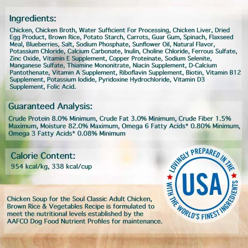 Vista 4 de Chicken Soup for The Soul All Natural Premium - Alimento húmedo para perros adultos, primer ingrediente de carne real, sin subproductos, pollo