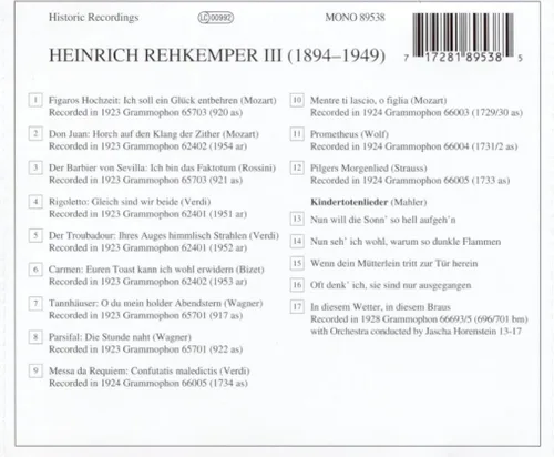 Vista 2 de Legendary Voices Heinrich Rehkemper III