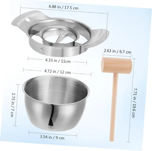 Vista 2 de Kichvoe Herramienta removedor de semillas de granada, pelador de granada de cocina con cuenco y martillo abridor de frutas para remoción de 6.88 x