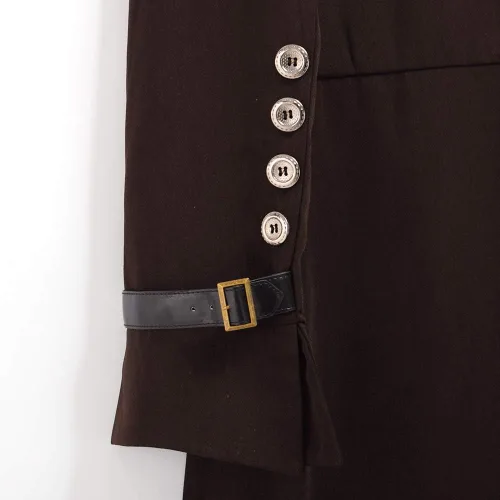 Vista 6 de BLESSUME Abrigo gótico victoriano Steampunk VTG abrigo chaqueta Halloween Cosplay disfraz