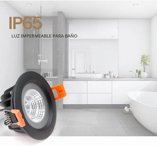 Vista 6 de LS-PRO Lámpara de techo empotrable LED de 3.5 pulgadas, 5 W, panel de aluminio delgado, lámpara de ducha resistente al óxido, IP65, impermeable
