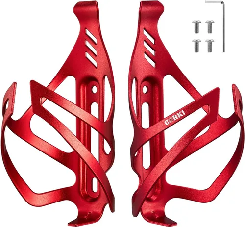 Vista 12 de Corki Cycles - Soporte para botella de agua para bicicleta de aleación de aluminio, jaula universal para botellas de agua para bicicletas