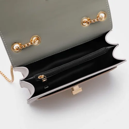 Vista 5 de Bolsos cruzados de cuero con bloques de color para mujer, bolsos cruzados de cuero, bolsos de diseñador lindos, bolso de hombro, tamaño mediano