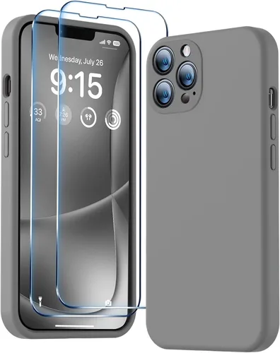 Vista 12 de BossKiss Funda compatible con iPhone 13 Pro, silicona de alta calidad mejorada [protección de cámara] [2 protectores de pantalla]