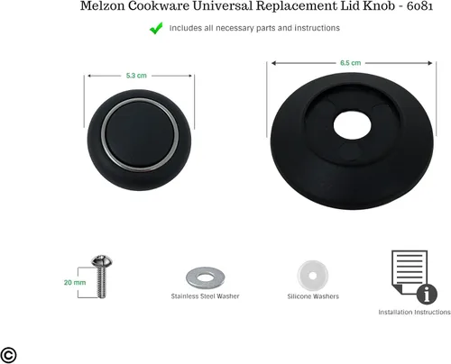 Vista 2 de Cookware - Pomo universal para tapa de repuesto, resistente al calor, mango de tapa de olla de cocina de baquelita, color negro con forro plateado